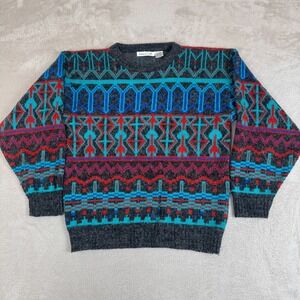 Vintage‎ Jason Maxwell Sweater Mens Medium Multicolor Preowned Cozy Retro 90s